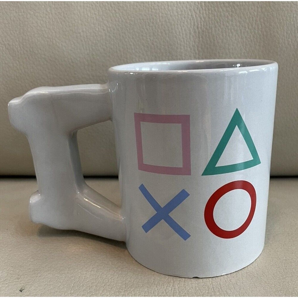 Vintage PlayStation Coffee Mug Controller Handle Ceramic Cup Gray Official PS1 - Picture 3 of 5